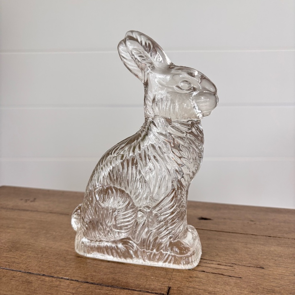 Vintage J.H. Millstein Co. Glass Bunny Rabbit Figurine